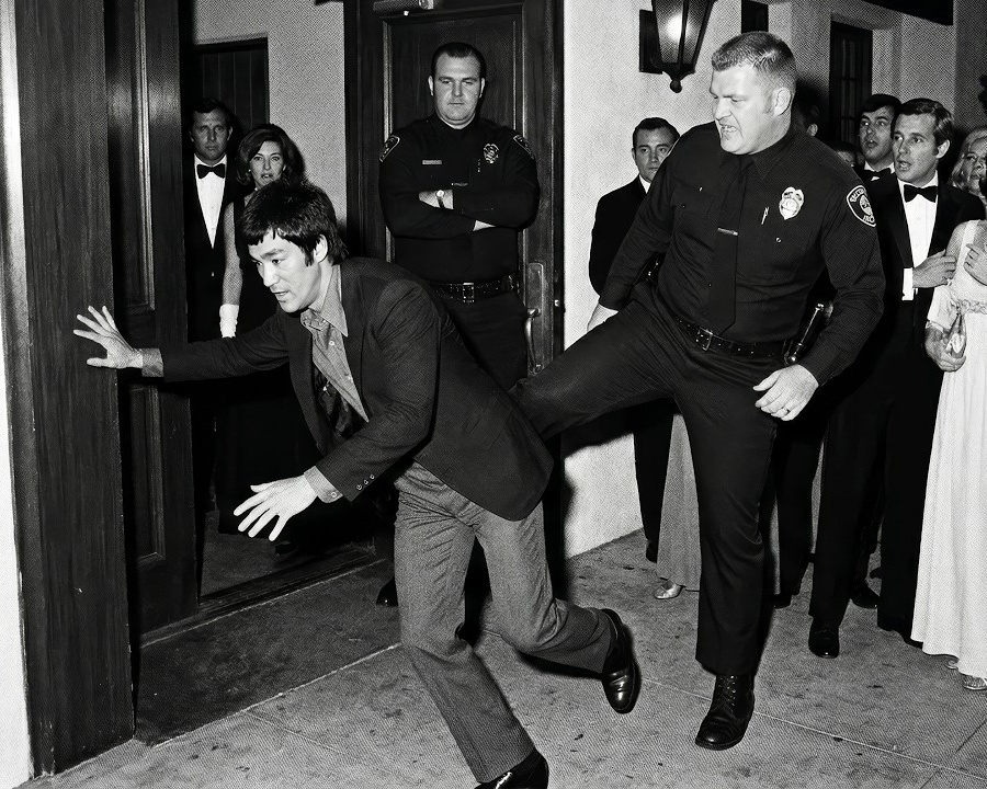 Die Leibwächterin versperrte Bruce Lee den Weg zum Eingang – niemand wusste, dass sie Bruce Lee war.  DD