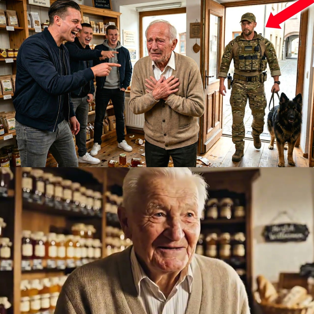 Gruppe lacht, zerstört den einzigen Laden eines armen Mannes dann betreten Navy SEAL und K9 den Raum