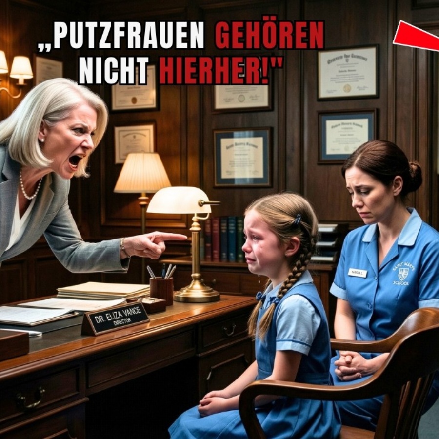 Direktorin demütigt Putzfrau und ihre Tochter – erstarrt, als der GENERAL eintritt