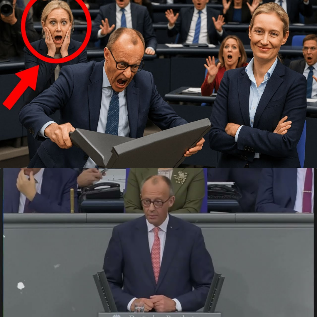 Politisches Erdbeben im Bundestag: Wenn die Fassade bröckelt – Friedrich Merz verliert die Kontrolle, Alice Weidel triumphiert
