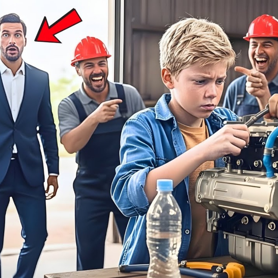 „DIESER MOTOR LÄUFT MIT WASSER!“ – SIE LACHEN DEN JUNGEN MECHANIKER AUS… BIS SIE VON EINEM SCHOCK BETROFFEN WAREN