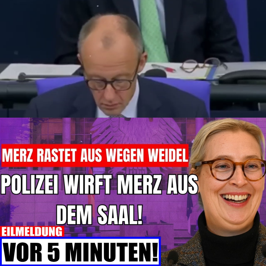 Weidel VERNICHTET Merz!  Sekunden später SCHMEISST ihn die POLIZEI RAUS!