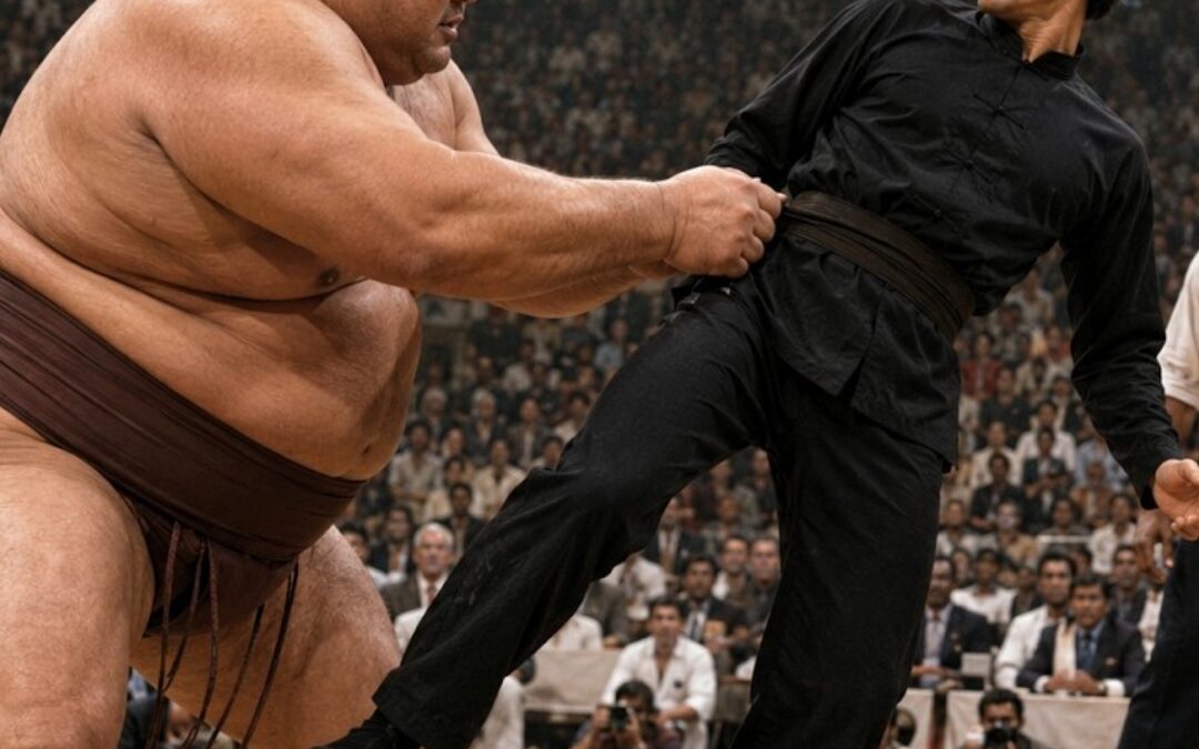 Ein 400-Pfund-Sumo-Champion Wollte Bruce Lee Werfen — Ali, Chuck und die Arena Erstarrten
